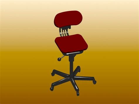 Adjustable Height Work Chair Free 3d Model - .Max, .Vray - Open3dModel