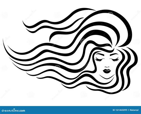 Charming Lady with Windy Hair Stock Vector - Illustration of face, head: 161465099