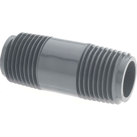 Value Collection - 1/2" Pipe, 2" Long PVC Threaded Plastic Pipe Nipple | MSC Direct