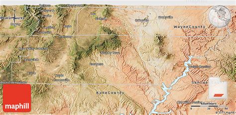 Satellite 3D Map of Garfield County