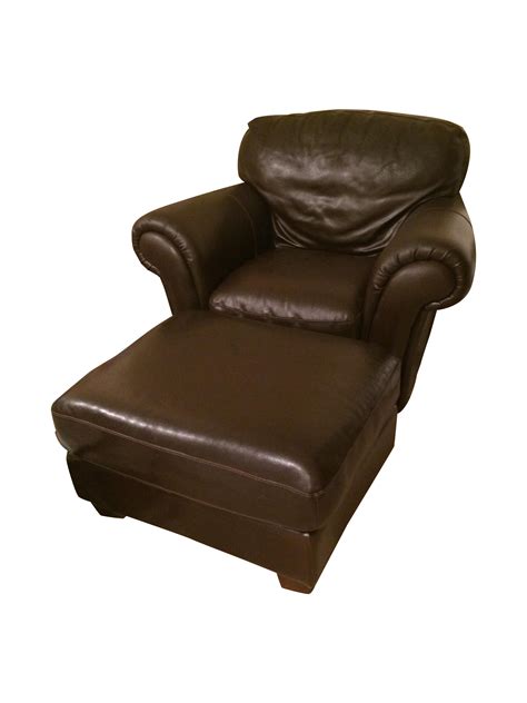 Natuzzi Italsofa Leather Chair and Ottoman Set | Chairish