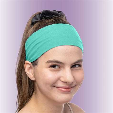 Seafoam Women's Headbands Cotton Jersey 3" Wide Yoga Fitness Fashion M – Scrunchie King Store