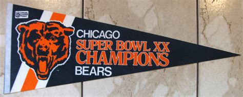 Lot Detail - CHICAGO BEARS SUPER BOWL XX CHAMPIONS PENNANT