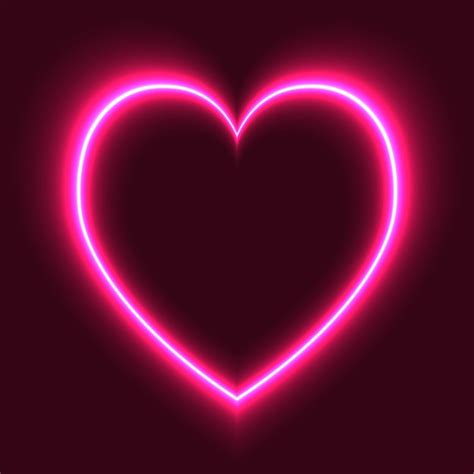 Premium Vector | Electric pink neon heart on dark background