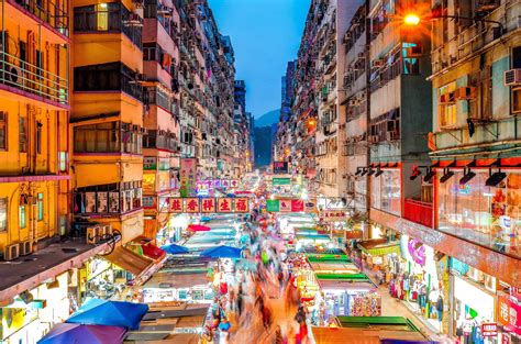 mong kok night market 4k HD Wallpaper