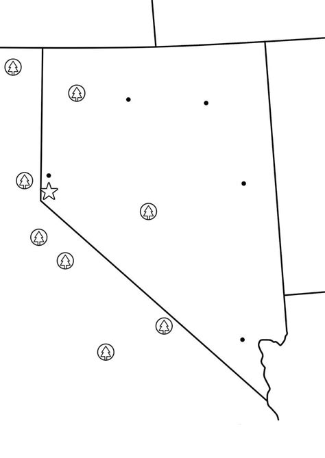 Nevada Map coloring page - Download, Print or Color Online for Free