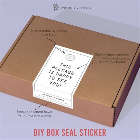 Editable Minimalist Box Seal Sticker Template | Packaging Box Label ...