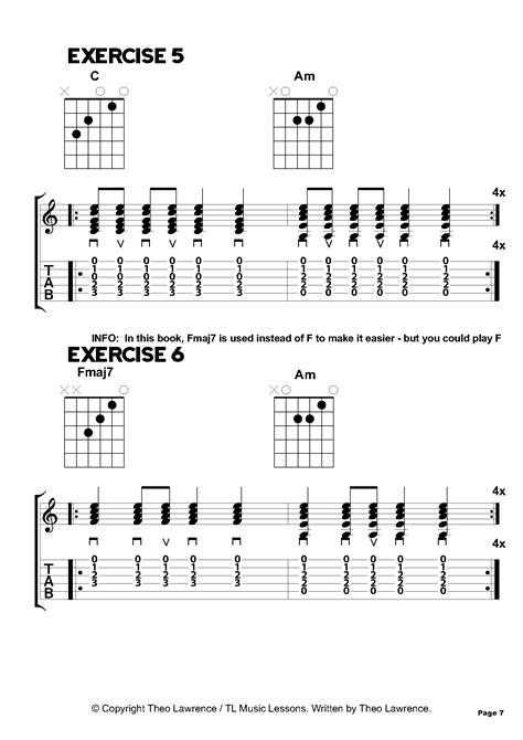 Exercises 5-6 – Inside The Book: 50 Acoustic Guitar Chord Exercises for Beginners - Learn Guitar ...