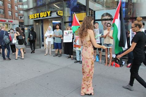 NYC protest demands freedom for imprisoned Palestinian women leaders Khalida Jarrar and Khitam ...