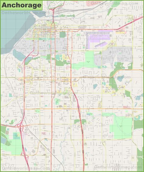 Large detailed map of Anchorage - Ontheworldmap.com