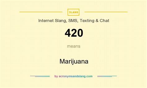 420 - Marijuana in Internet Slang, SMS, Texting & Chat by AcronymsAndSlang.com