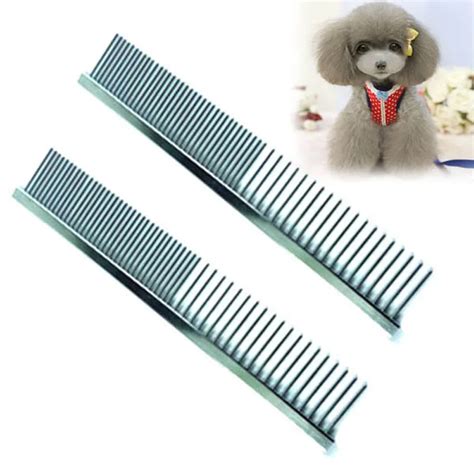 Comb Long Hair Shedding Grooming Flea Comb Pet Puppy Dog Cat Stainless ...