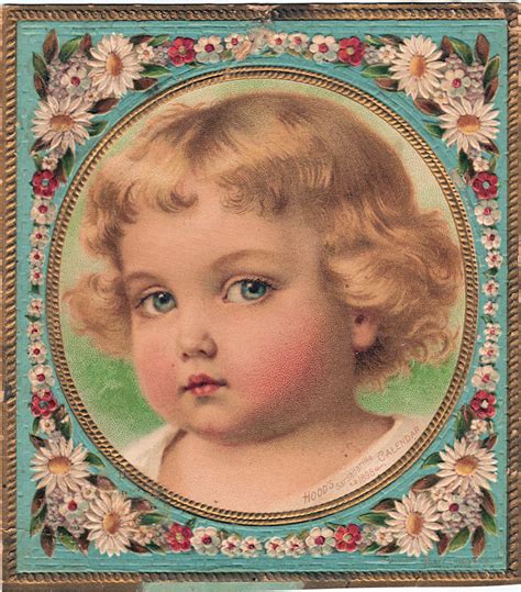 Free Vintage Clip Art Darling Toddler With Floral Fra - vrogue.co