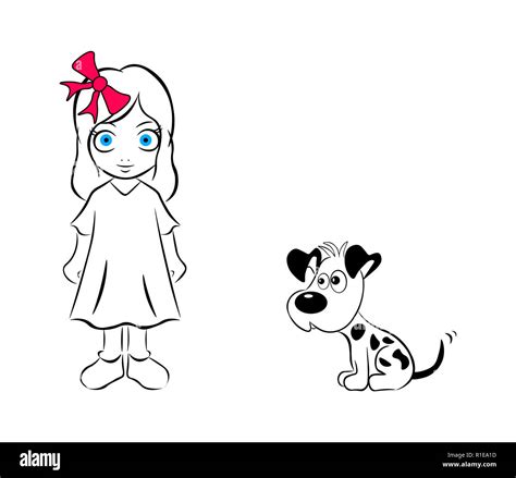 Cartoon girl dog isolated on hi-res stock photography and images - Alamy