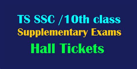 TS SSC/10th Supplementary Hall tickets 2024 download BSE Telangana 10th supple exams halltickets ...