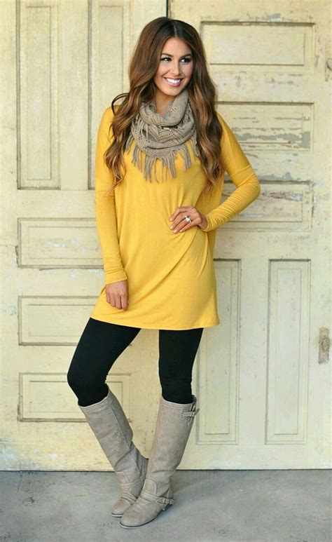 Yellow long top wid full sleeve... Estilo Fashion, Fashion Moda, Cute Fashion, Look Fashion ...