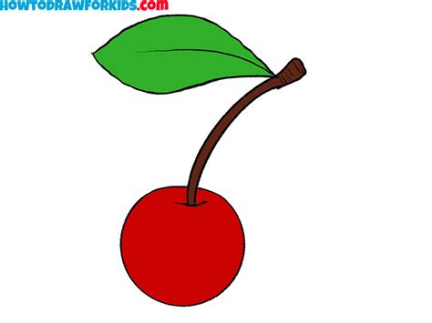 How to Draw a Cherry - Easy Drawing Tutorial For Kids