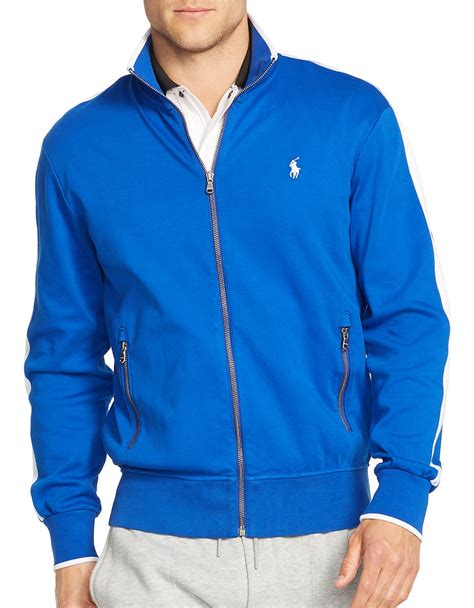 Polo Ralph Lauren Cotton Full-zip Interlock Track Jacket in Blue for Men - Lyst