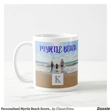 Personalized Myrtle Beach Souvenir Sand Surf Scene Coffee Mug | Zazzle.com | Beach souvenirs ...