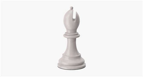 3d chess pieces bishop white