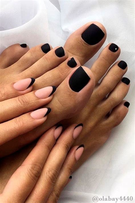 Black nail | Toe nails, Black nails, Stylish nails
