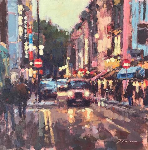 David Farren - Sunrise, E42nd - original Cityscape painting modern Contemporary Impressionist ...