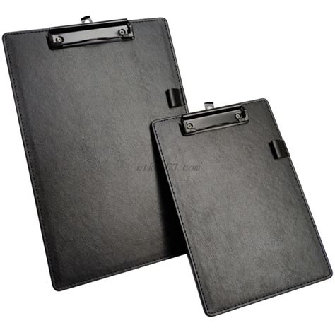 PU Leather A4 A5 File Paper Clip Board Writting Pad Folder Document Holder with Pen Clip Office ...