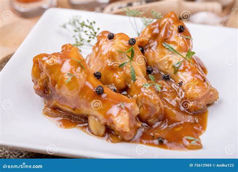 Baked Chicken in Tomato Sauce Stock Image - Image of onion, legs: 75612969