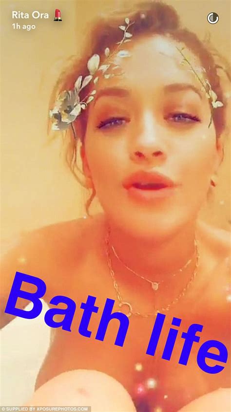 KATCHING MY I: Naked Rita Ora gets wet and wild on Snapchat as she ...