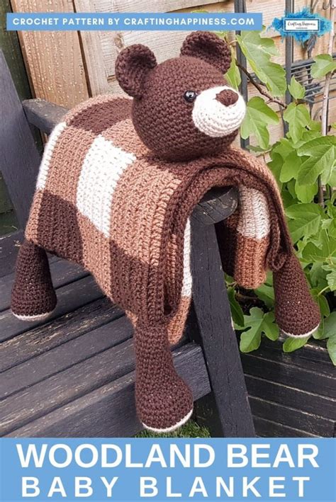 Woodland Bear Baby Blanket - Crafting Happiness