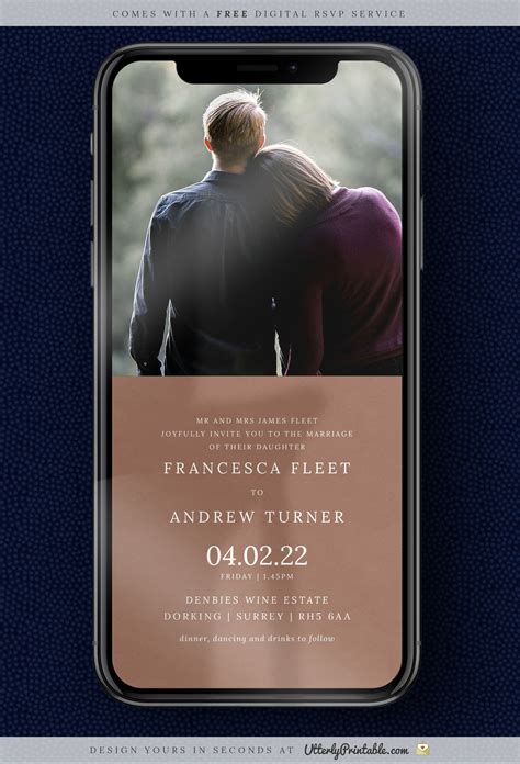 Electronic Wedding Invitation ”Autumnal Photo“ (Digital Wedding… | Electronic wedding ...