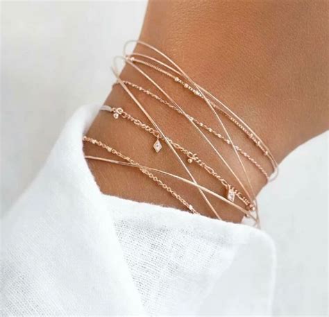 9 Piece Minimalist Gold Bracelet Set Dainty Gold Bracelet - Etsy