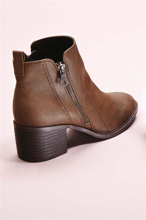 Womens Next Brown Ankle Zip Boots - Brown | Boots, Brown boots women, Brown boots outfit