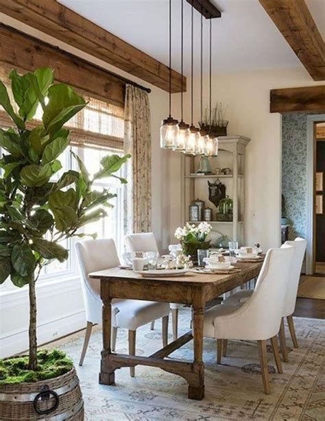 50 Stunning Farmhouse Dining Room Decoration Ideas - PIMPHOMEE