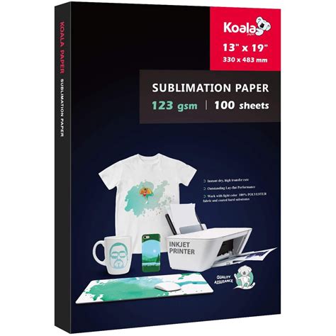 Koala Sublimation Heat Transfer Paper 13X19 Inches for Inkjet Printer Compatible with ...