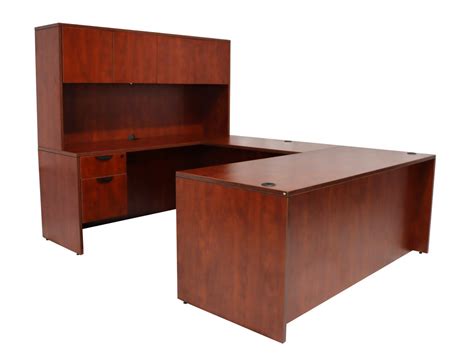U Shaped Desk Hutch Drawers : Cherry : Express Laminate : Express Office Furniture