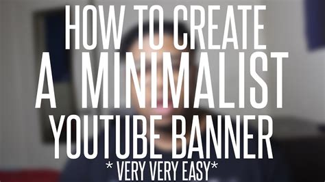 How To Do A Minimalist Youtube Banner (VERY VERY EASY!!!!) - YouTube