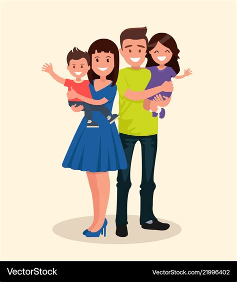 Father mother son and daughter Royalty Free Vector Image