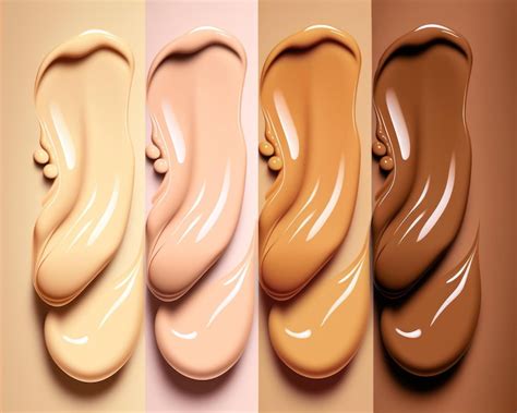 Premium Photo | Four swatches of liquid foundation