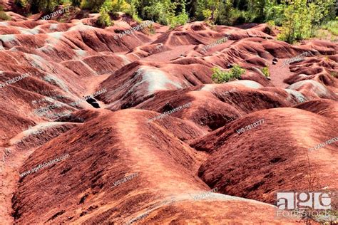 The Cheltenham Badlands are one of the best examples of badland topography in Ontario, Canada ...