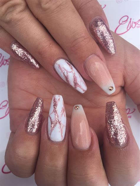 rose gold glitter nails, ombre nail, .. - skittlettes manicure / nailart | Rose gold nails ...