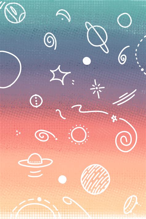 Space doodles wallpaper