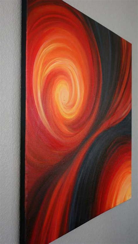 Red Swirl Abstract Painting, Original Passion Red Swirl Abstract Painting | Pinturas abstractas ...