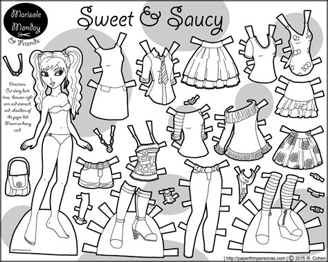 Sweet & Saucy: A Decora Fashion Inspired Paper Doll Coloring Page ...