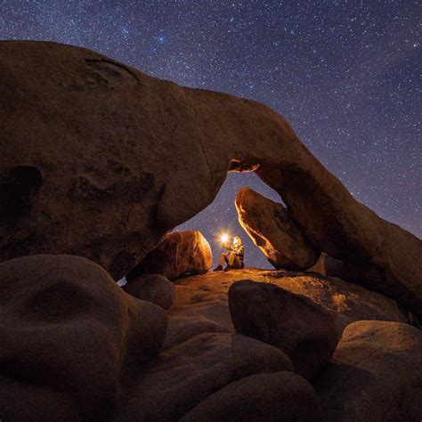 Arch Rock in Joshua Tree National Park at night, California. #travel # ...