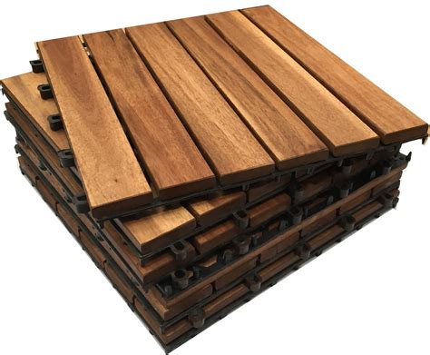 Buy CLICK-DECK Hardwood Decking Tiles - Patio, Balcony, Roof Terrace, Square, Clip, Easy ...