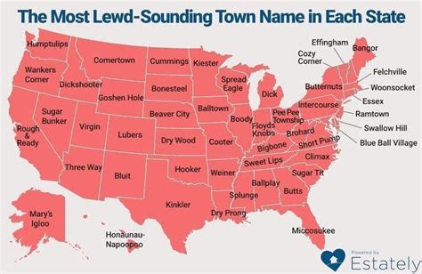 50 Hilarious Maps of the U.S. | Town names, Funny, Funny memes