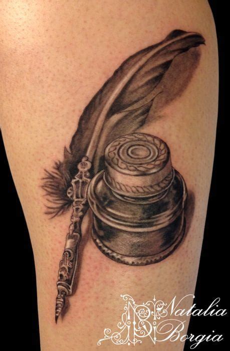 16 Inspiring Inkwell And Quill Tattoos | Quill tattoo, Pen tattoo ...