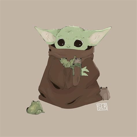 Baby yoda eating frog wallpaper information | babyyodaabout