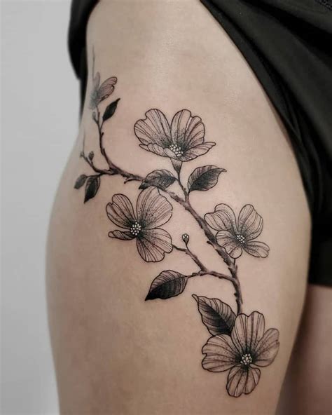 Symbolic and Beautiful Dogwood Flower Tattoo Ideas